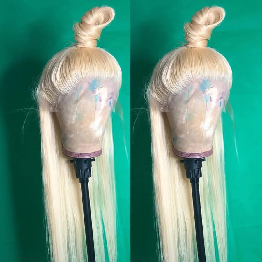 

Pure 613 Color Blonde Lace Front Wigs Straight Human Hair Wigs with Baby Hair Pre Plucked Peruvian Remy Hair Lace Frontal Wig
