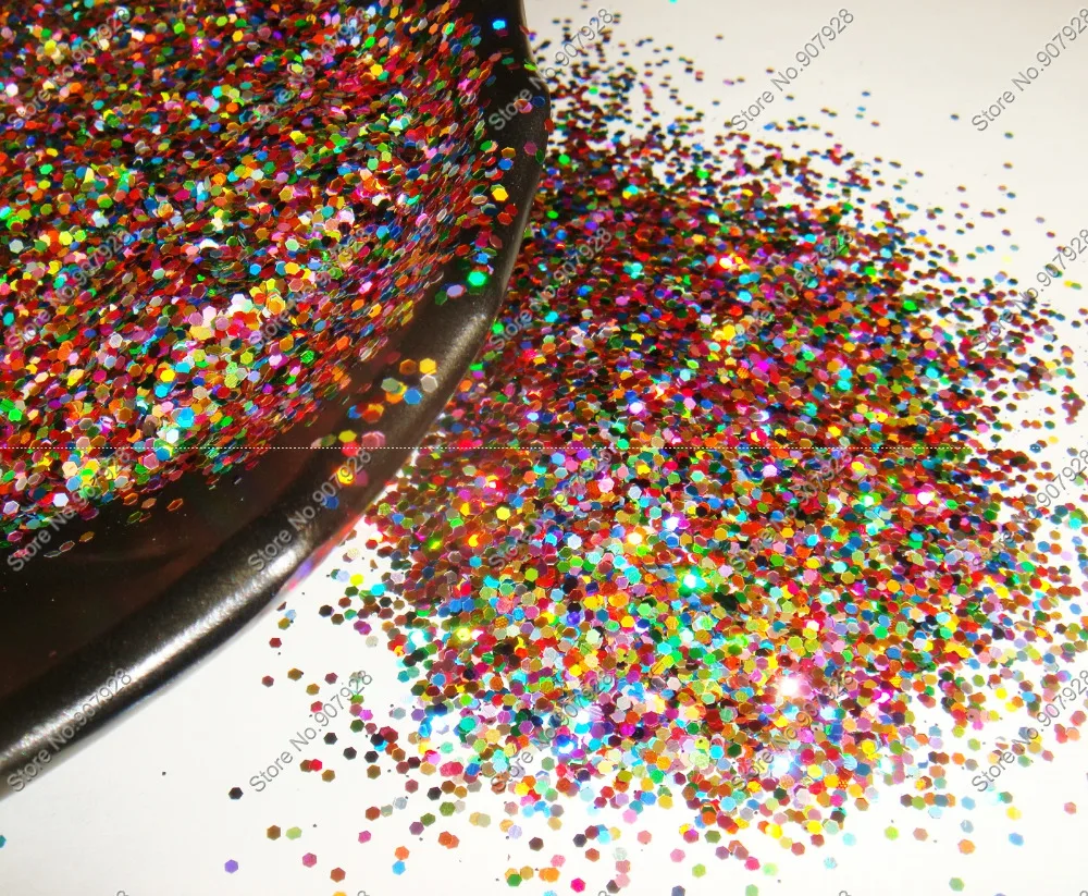 50gram x 1MM 040 Mixed Laser Holographic Color Hexagon Glitter