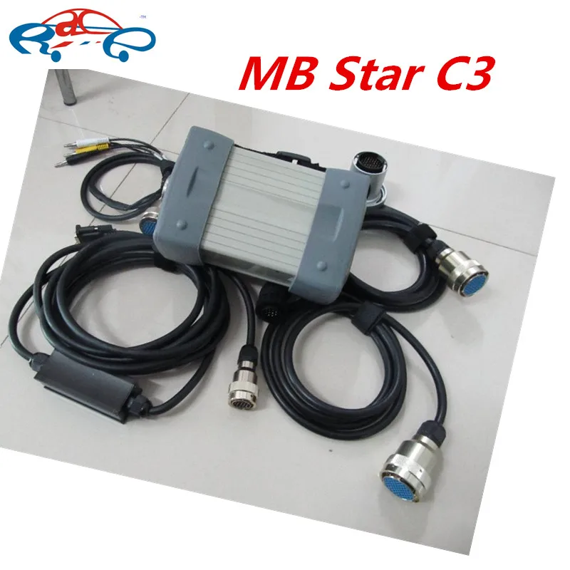 Топ продаж mb star c3 полный комплект со всеми кабелями диагностический инструмент