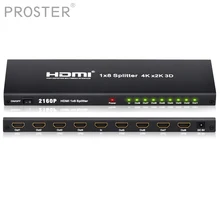 PROSTER HDMI Сплиттер 4 K 8 Way HD концентратор адаптер для карт памяти сплиттер 3D 1X8 HDMI сплиттер 1 в 8 выход для HDMI tv PC DVD плеер PS3