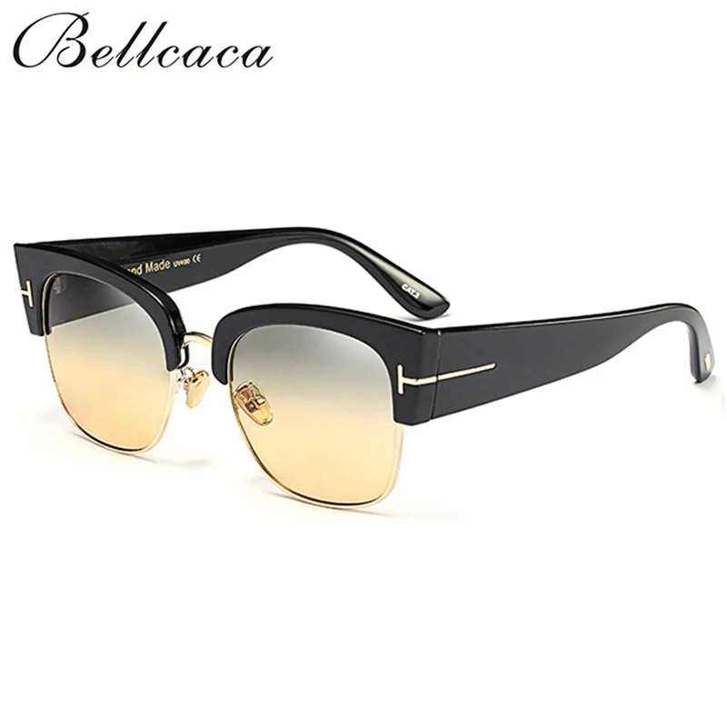 Модные аксессуары бренда bellcaca, солнцезащитные очки для женщин, роскошные брендовые дизайнерские женские солнцезащитные очки без оправы для женщин, UV400 lunetes BC145