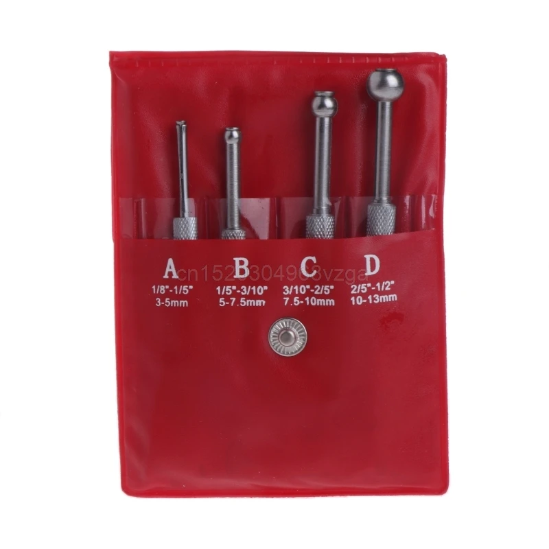 

4x Small Hole Bore Gauge Set Full Ball Type Gage 1/8~1/2" 0.125 - 0.5" 3-13mm D25 Drop shipping