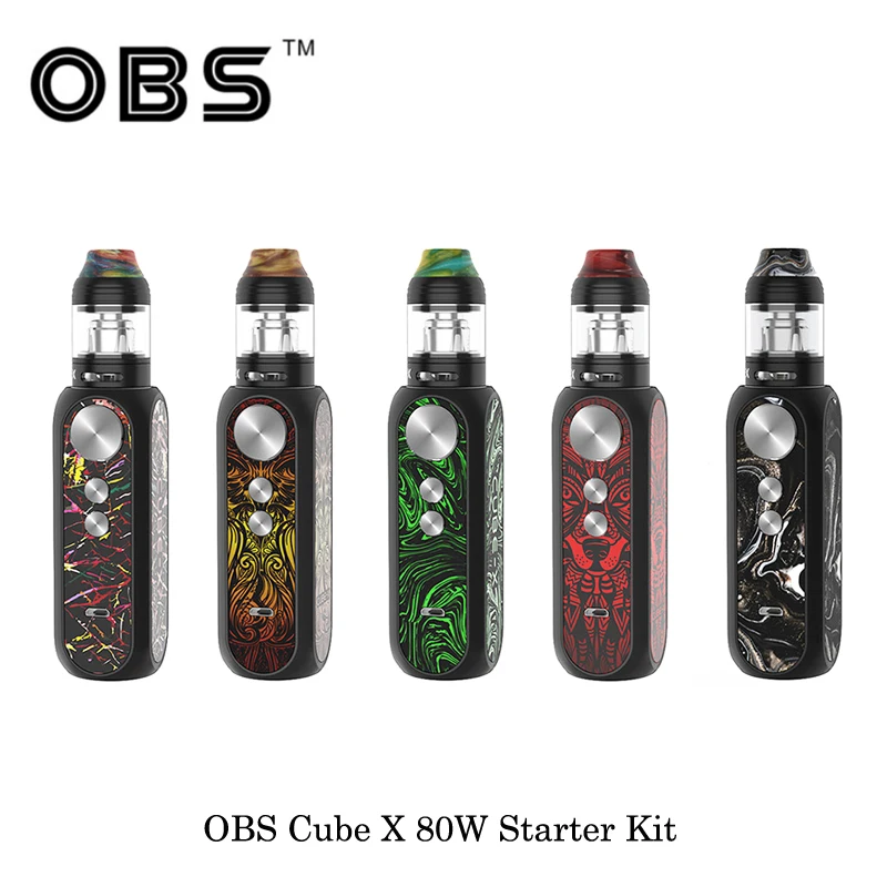 

electronic cigarettes OBS Cube X 80W Starter Kit Powered Single 18650 battery 2ml/4ml 0.2ohm M1/0.15ohm M3 Mesh Vape Vaporizer