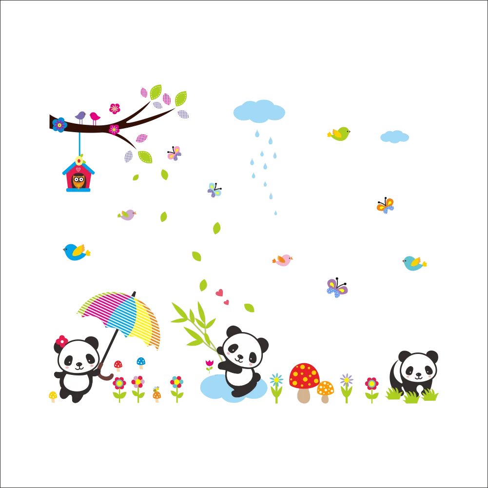 3D-Karikat-r-Panda-hayvan-kelebek-duvar-kartmalar-ocuklar-i-in-bebek