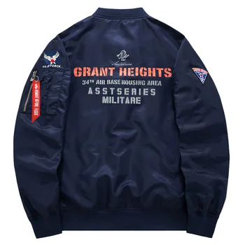 

Men Military Bomber Jacket Printing Letter baseball Jacket Classic Streetwear Air Flight Motorcycle Clothing Plus Size 6XL