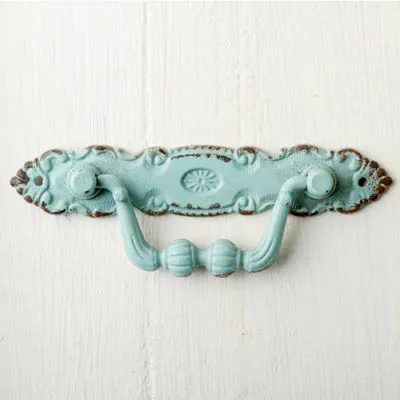 American Antique Double Hole Handle European Pastoral Hanging Ring Knob Mediterranean Retro Furniture Cabinet Drawer Dark Handle