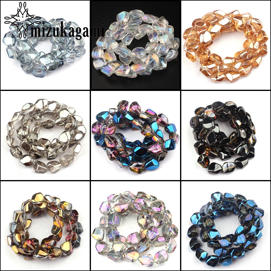 

12*16MM 10pcs/lot Crystal Glass Beads Geometry Stone Cut Faceted Interval Loose Beads For DIY Jewelry Making Accessories