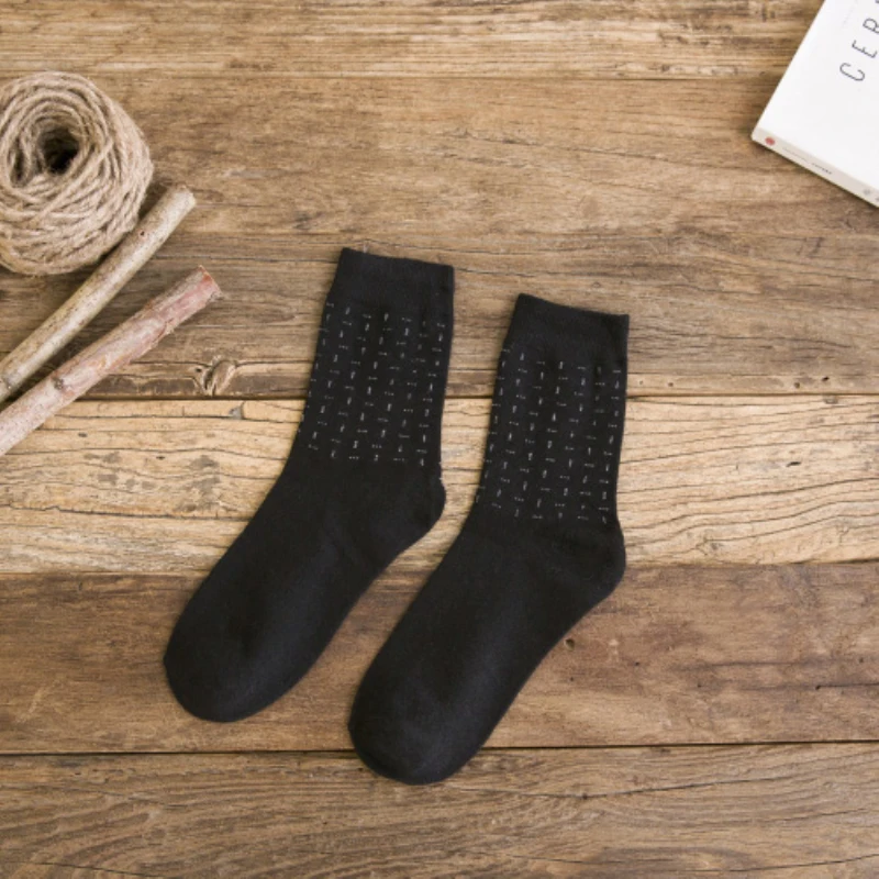 5 пар/лот модные повседневные мужские носки высокого качества осень зима мужские хлопковые носки calcetines бамбуковое волокно мужские деловые носки Meia