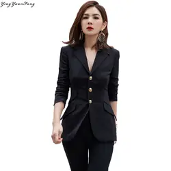 YingYuanFang новые модные черные пиджак женский тонкий дикий платье костюм из двух Костюм из нескольких предметов