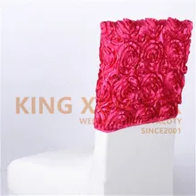 Красивый 50 шт. Сатиновая стул с розочками колпачок для банкета свадебное украшение для стула