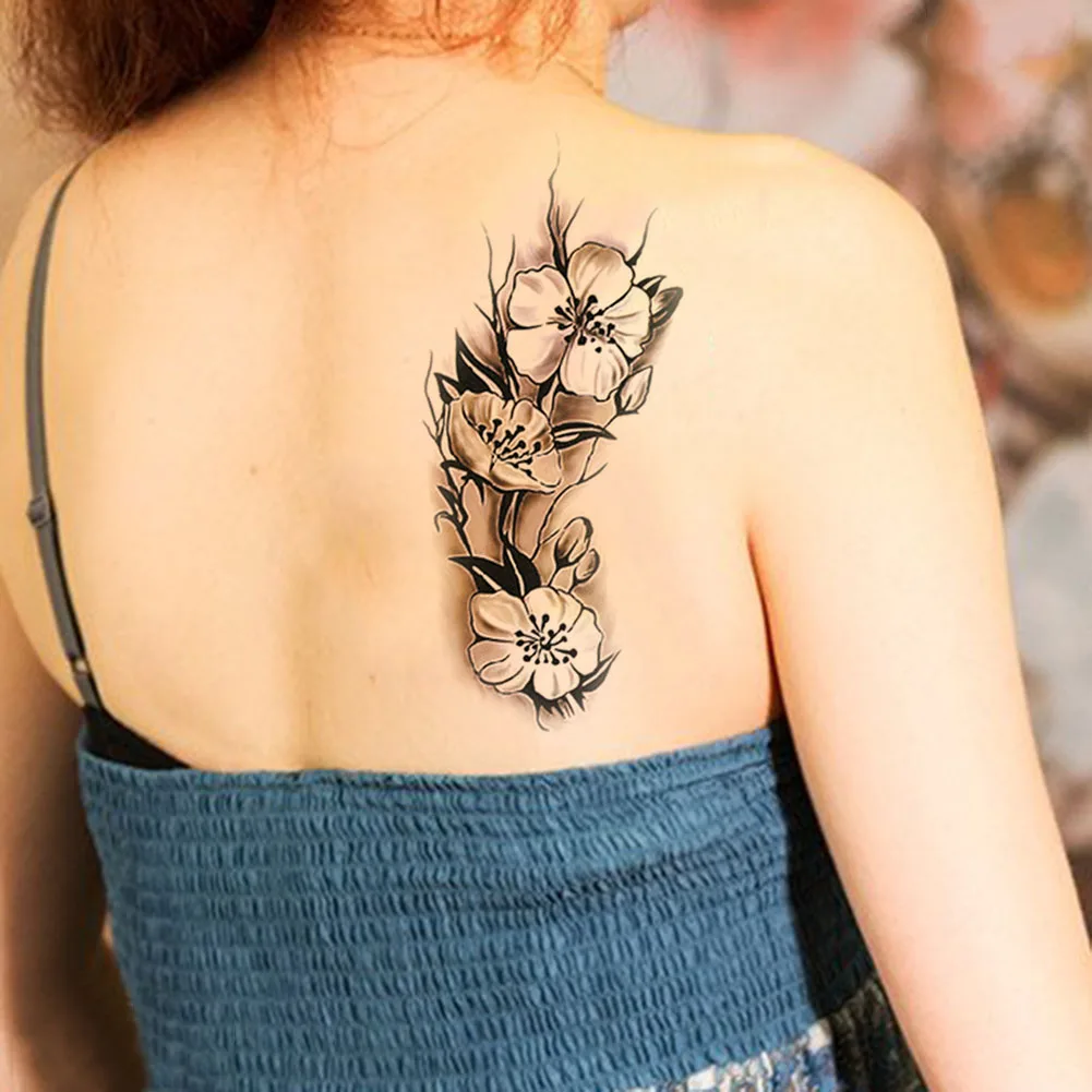 

Sexy Women Temporary Tattoo Plum Blossom Waterproof Tattoo Stickers 9*18.5cm Body Art Tattoo Flower
