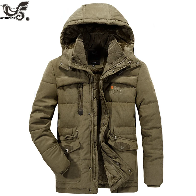 XIYOUNIAO размера плюс L~ 7XL 8XL Зимняя парка мужская куртка пальто Мужская Толстая хлопковая стеганая ветровка теплая-30 градусов снежное пальто