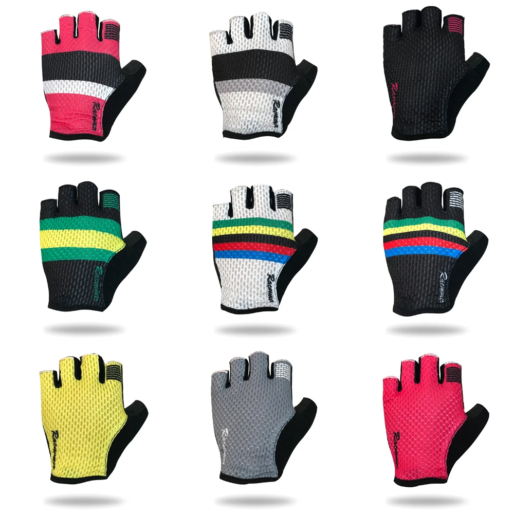 Racmmer перчатки для велосипедистов Guantes Ciclismo Нескользящие дышащие мужские и женские летние спортивные велосипедные перчатки для велоспорта на полпальца# CG-08