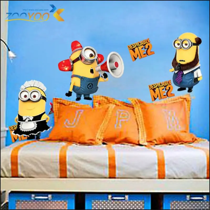 lovely Cute Minions Boy wall sticker decals for kids room home decor
