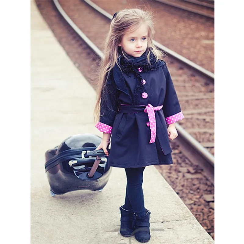 Girl s Fashion Jackets Girls Outerwear Children s Wind Coat Spring Autumn Baby Bowknot Long Sleeve