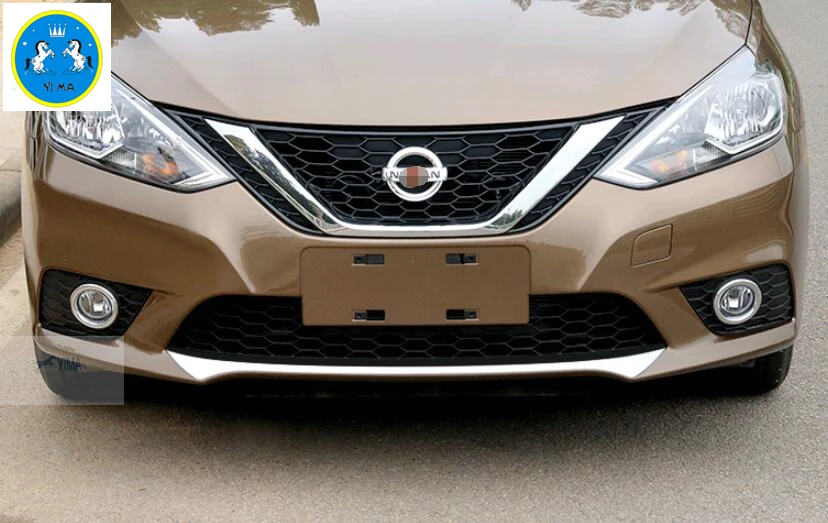 

Yimaautotrims Front Bumper Skid Guard Plate Sill Molding Cover Trim Fit For Nissan Sentra / Sylphy 2016 2017 2018 ABS Chrome