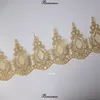 2Yd Hot Sale Light Gold Mesh Lace Trim Applique Trimming Luxury Embroidery Light Gold Lace Fabric for Wedding Dresses 15cm SX53 ► Photo 3/6