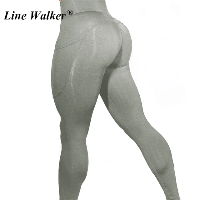 Line Walker Running Jogger Tights Women High Waist Stretchy Sport Fitness Pants Quick Dry Reflective Yoga Gym Pocket Leggings 4