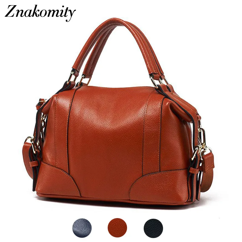 

Znakomity Womens purses and handbags women's genuine leather shoulder bags for women Leather boston tote hand bags sac a main