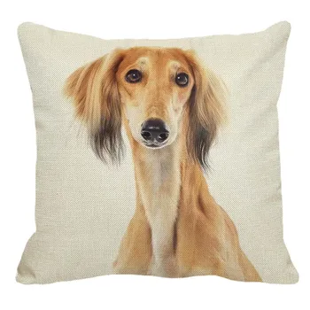 

XUNYU Cute Dog Pattern Square Linen Pillow Case Home Sofa Pillow Cover Animal Cushion Cover 45x45cm AC131