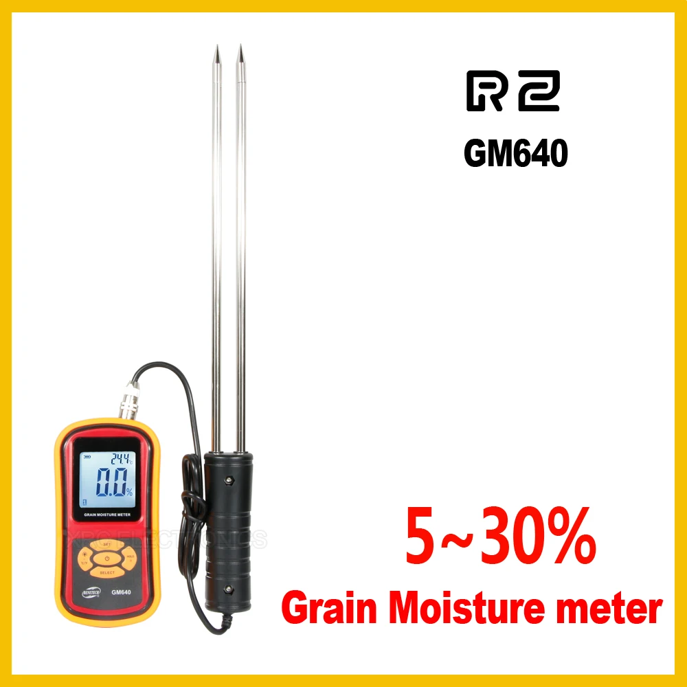 Portable Digital Grain Moisture Meter with Measuring Probe LCD Display