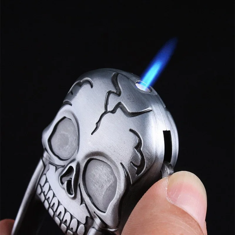

Inflatable Petrol Refillable 3D skeleton Bone Cigarette Lighter Cigarettes Kerosene Flint Petrol Vintage Gasoline Lighter
