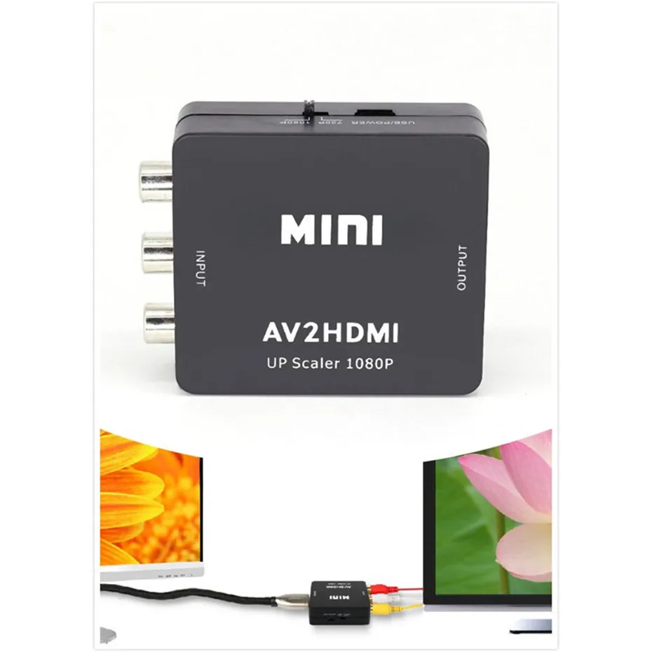 Basix AV к преобразователь видеосигнала HDMI коробка AV2HDMI RCA AV HDMI cvbs к HDMI адаптер для HD ТВ PS3 PS4 ПК DVD Xbox проектор