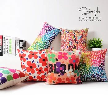 

Nordic Pillow Case Home Decorative Chair Waist Pillow Colorful geometry Vector Pattern 6235 Thick Linen Pillowcase Sofa Cushion