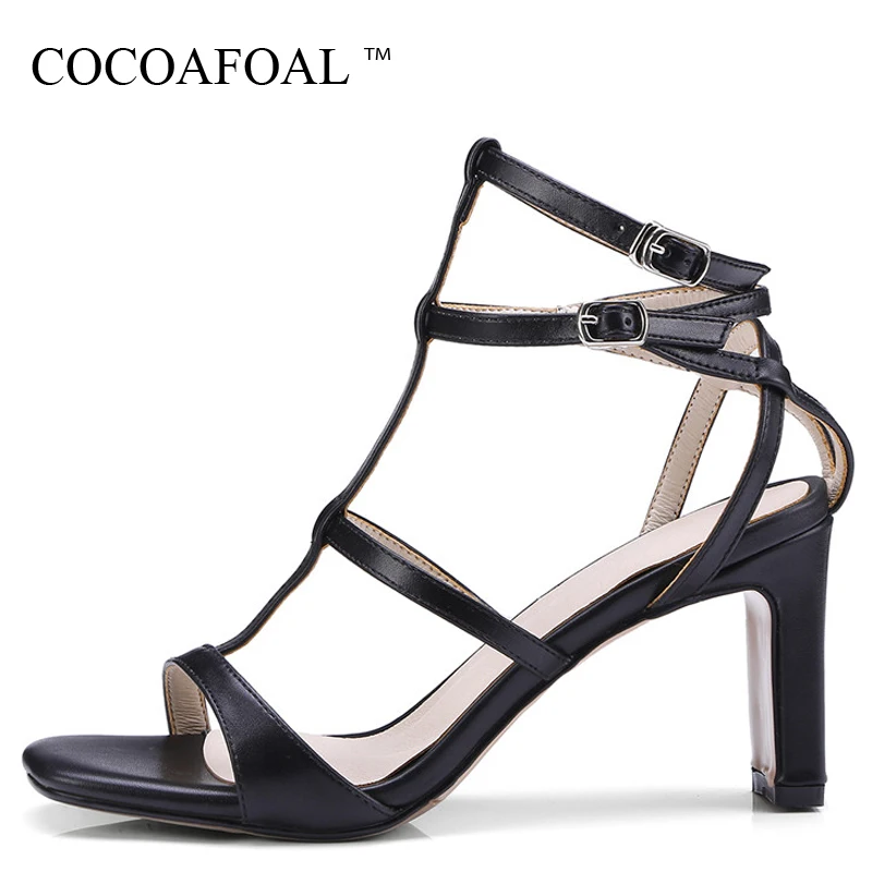 

COCOAFOAL Women Gladiator Sandals Plus Size 33 43 Open Toe High Heels Shoes Summer Party Silver Gold Gladiator Heels Sandals
