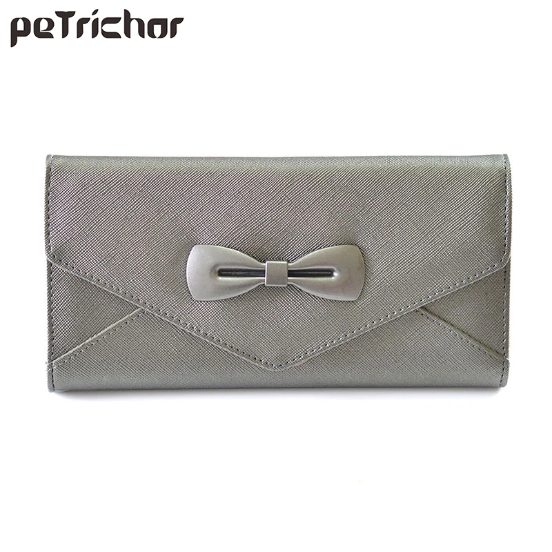 

Brand Designer Hasp Bow Envelope Clutch Female Long Wallet Laies Purse PU Leather Lady Wallets with Bow Women Card Holder Hot