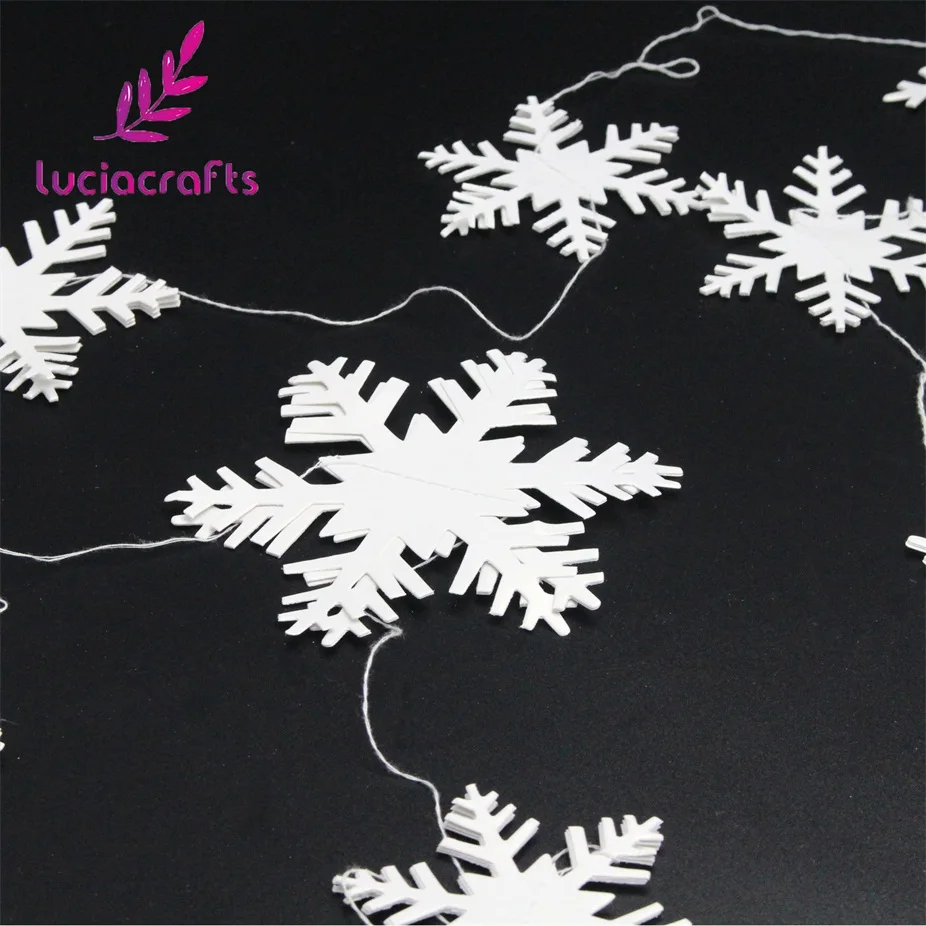 Lucia Crafts, 12 шт./лот, 3 м, белая Снежинка, Рождественская елка, украшения на окна, вечерние, Висячие снежные хлопья, сделай сам, украшение H0362