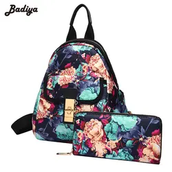 Прекрасный Цветочный принт Оксфорд рюкзак для женщин модные школьные сумки для девочек-подростков композитный сумки дорожные компактным
