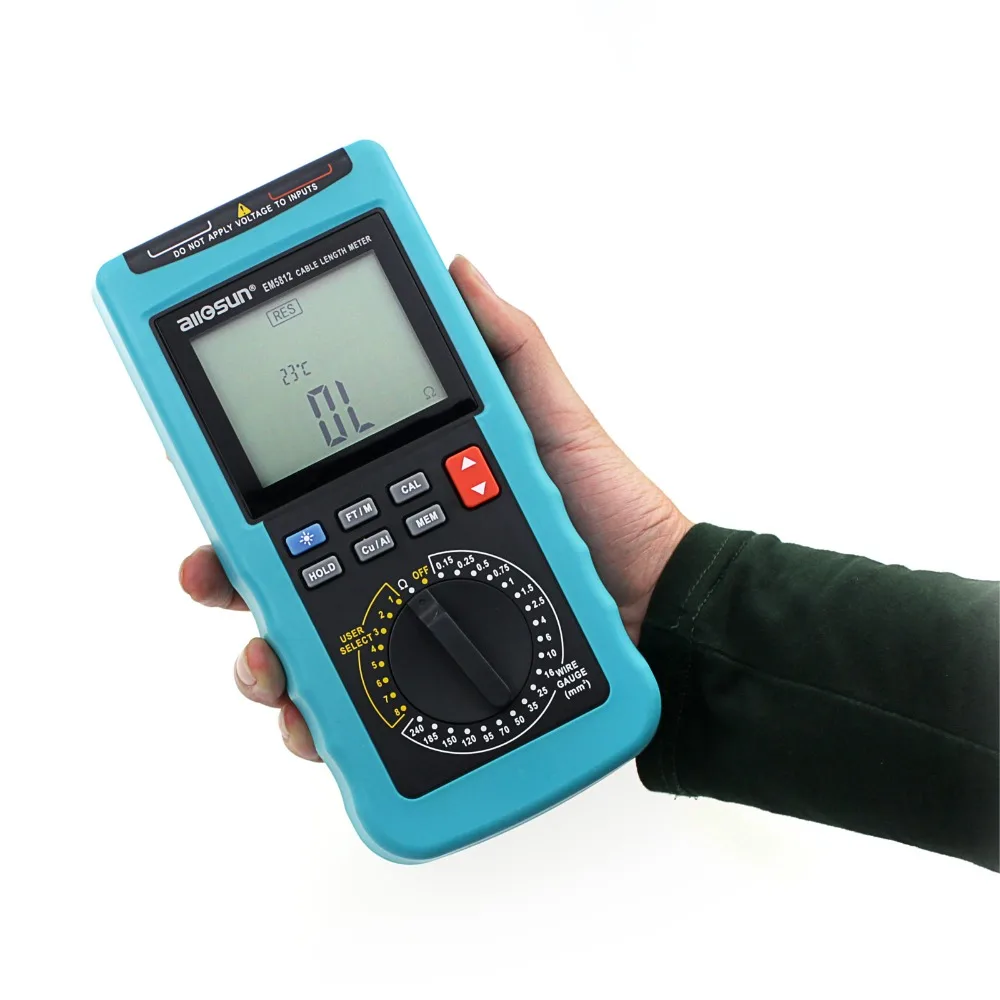 Modern digital cable length meter PC Data Network LCD Digital display automatic temperature compensation all-sun EM5812 3