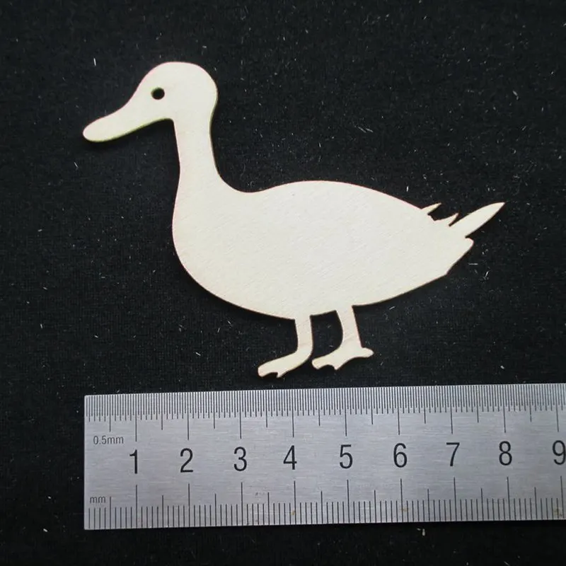  36pcs/bag 68*65mm lovely duck wood cutting arts Wood Crafts Wedding decoration children teaching DI - 32468918613