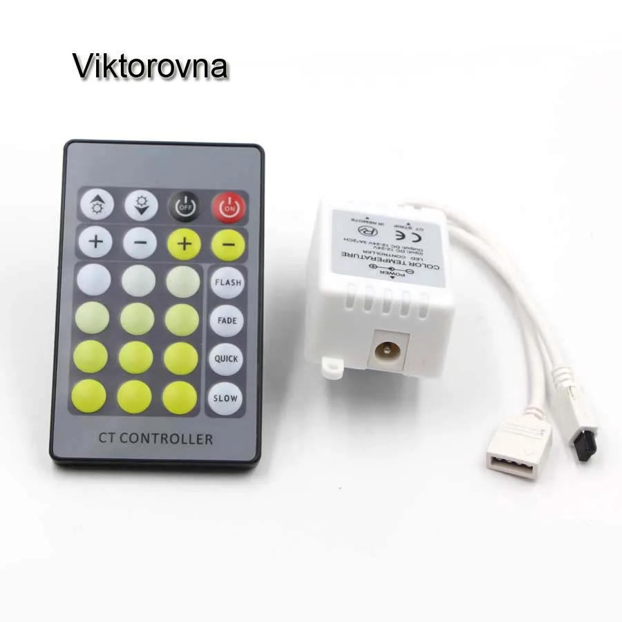 

DC 12V - 24V IR remote controller for Dual Color CCT Color Temperature Adjustable & Dimmable 5050 w ww LED Strip tape Light
