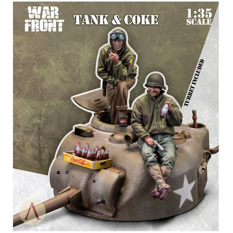 

1/35 Scale Unpainted Resin Figure WW2 tank crew 2 figures ( turret and Coke included ) GK figure