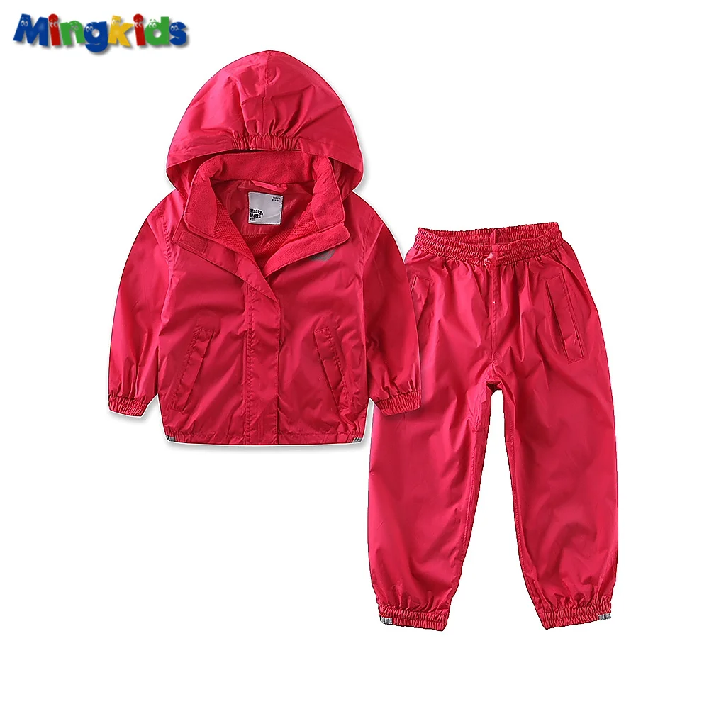 

Mingkids High quality girl outdoor set waterproof windproof suit pants and jacket European Size
