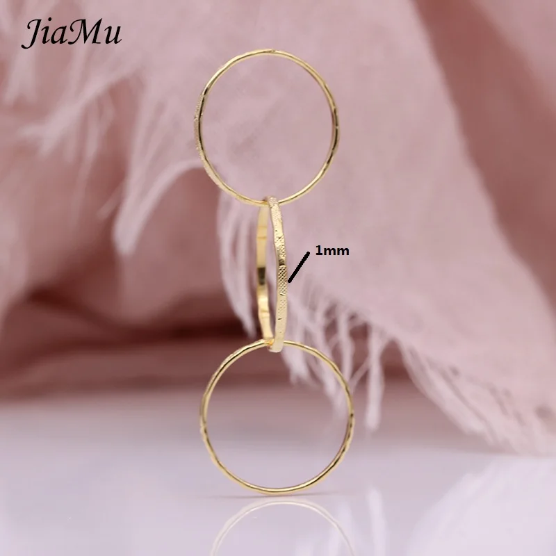 JiaMu, новинка,, модные простые три кольца, Переплетенные, маленькие изысканные 585 кольца из розового золота, женские свадебные украшения для вечеринок