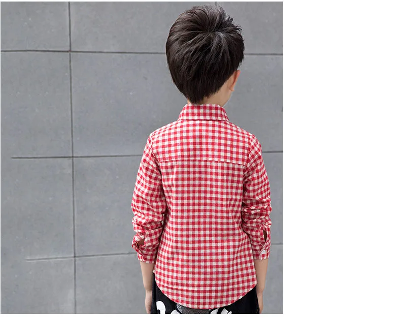 summer 2018 children's clothes boys plaid shirts long sleeve tops for teenage boy cotton shirts kids causal school tops clothing (18)