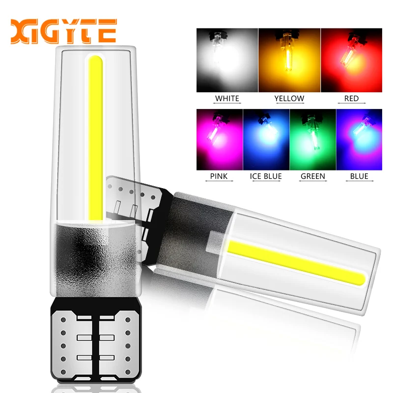 

2pcs Newest W5W led T10 cob glass car light Led Filament Light auto automobiles reading dome bulb lamp DRL car styling 12v
