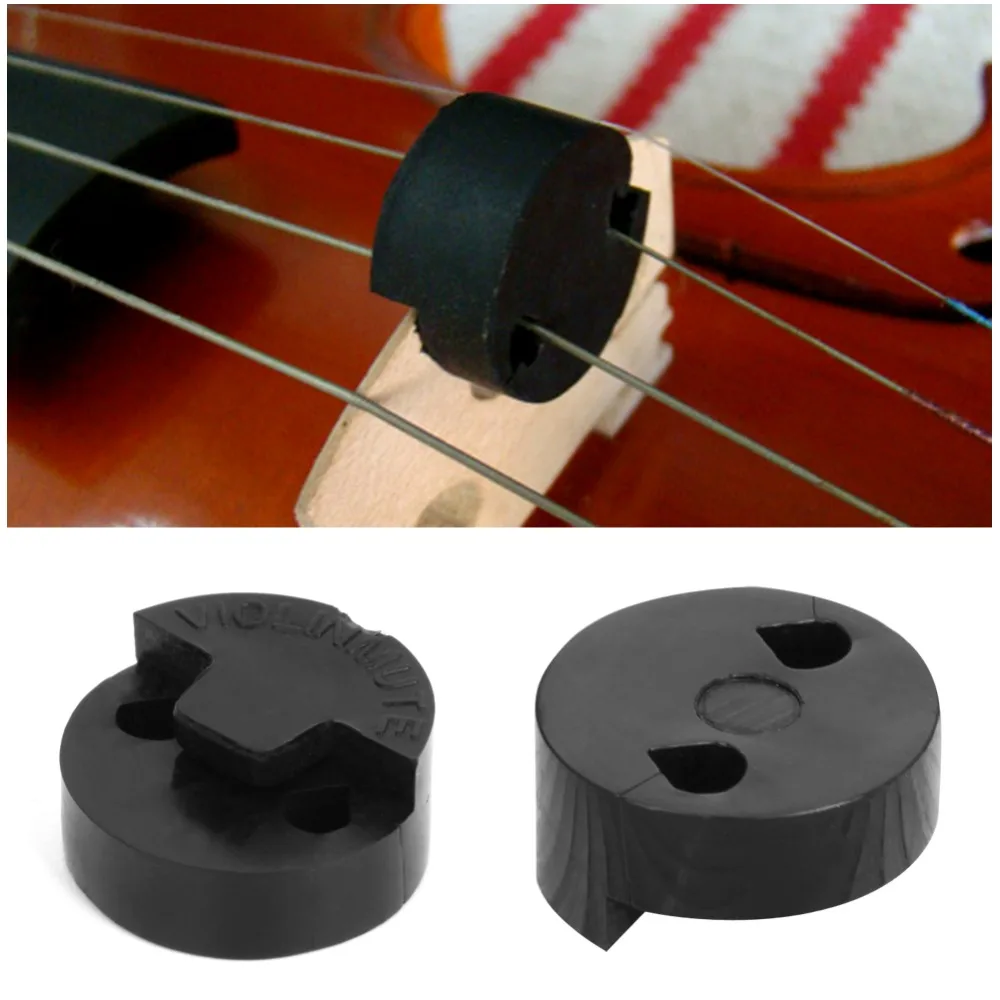 1Pc Black Acoustic Rubber Violin Mute Fiddle Silencer For Violin