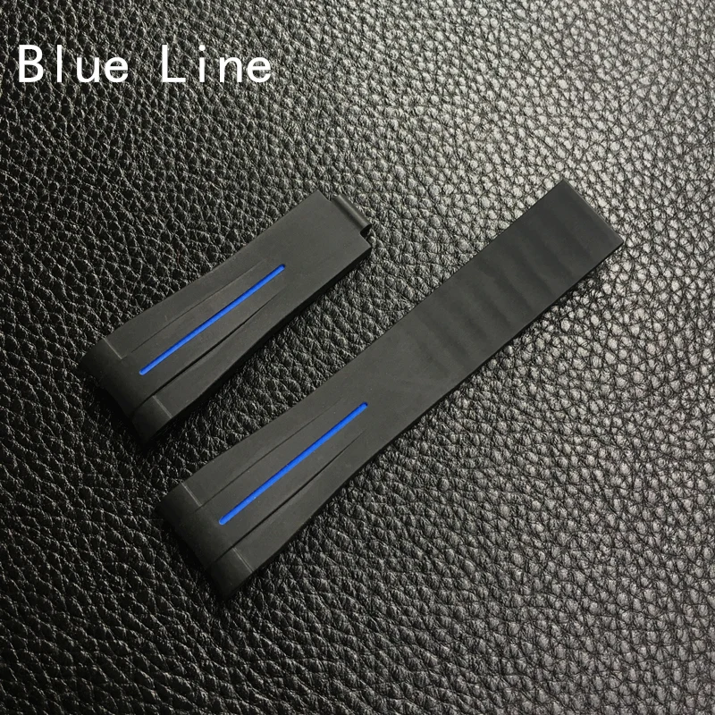 20mm New Fashion Black Curved End Silicone Rubber Watchband For Role strap Daytona Submariner GMT explorer 2 Bracelet