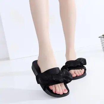 

Women Bow Summer Sandals Slipper Indoor Outdoor Flip-flops Beach Shoes New Fashion Female Casual flower Slipper chanclas mujer