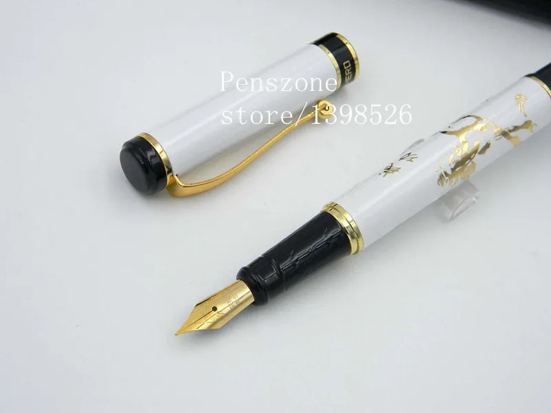 Качественная белая китайская керамическая золотая средняя перьевая ручка