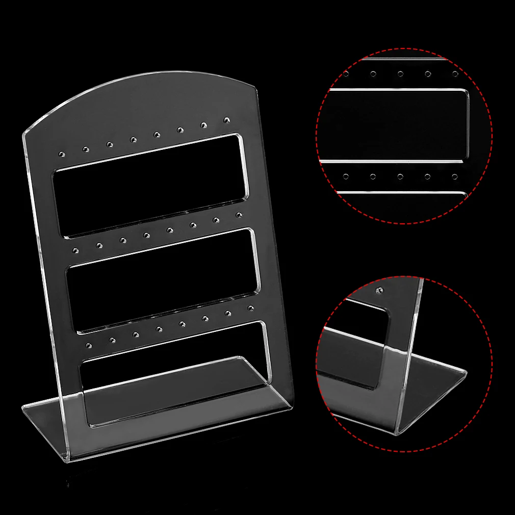 GENBOLI 24 Отверстия серьги-гвоздики дисплей демонстрационный стенд стойки упаковка ювелирных изделий пластик шоу Органайзер держатель для хранения