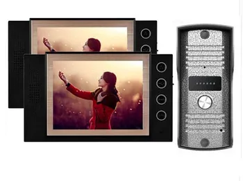 

XinSiLu New Arrival 8"Video Door Phone Kits 1Camera+2Monitor,700TVL HD Camera Waterproof Cover ,Intercom System audio doorphone