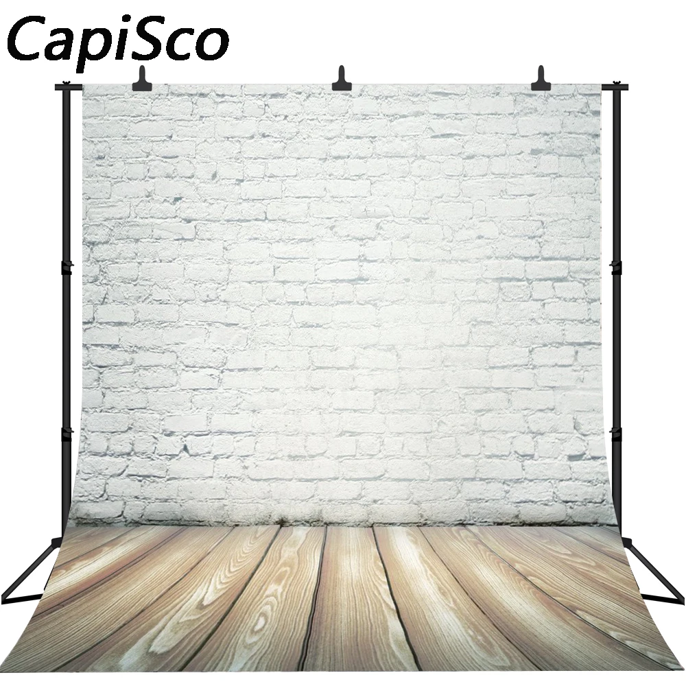 

Capisco Vinyl Photography Backdrop Brick Wall Wooden floor Computer Printed Background for Photo Studio Backdrops