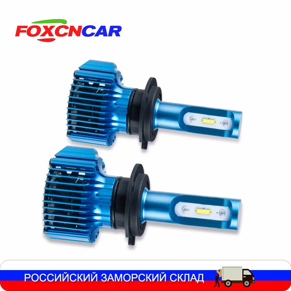 Foxcncar H4 светодиодные лампы H7 H11 H15 9005 9006 мини фара 15000LM нет необходимости canbus 9012 AC/DC 12 V 24 V 6500 К 72 Вт дальний освещение зэс светодиодный чип