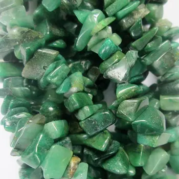

Genuine Chrysoprase - medium size Freeform Chips - long Strand 36"