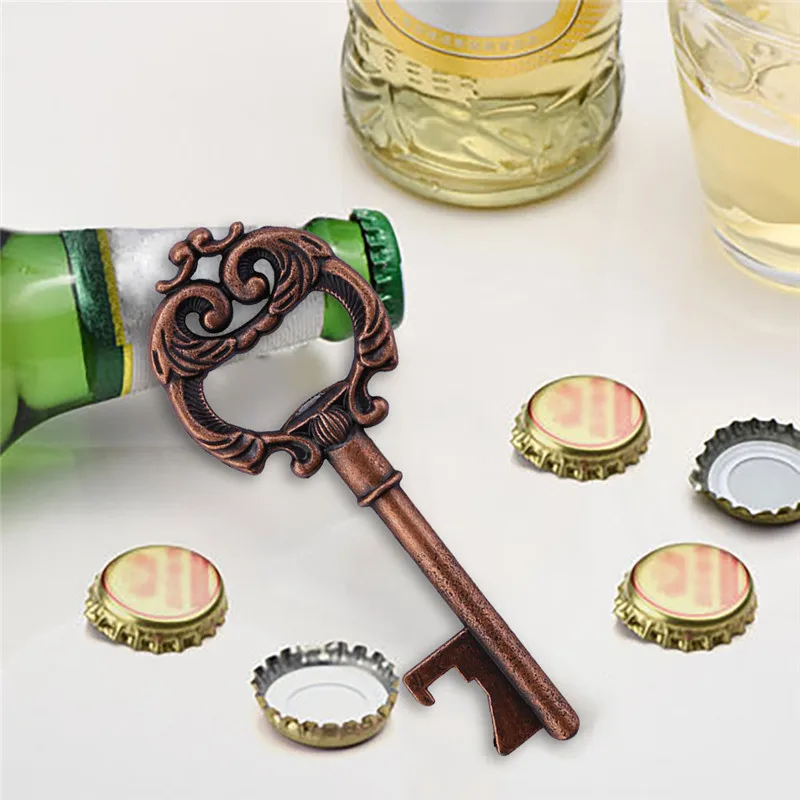 

30pcs Creative Metal Key Opener Wedding Party Favors Key Bottle Opener with Escort Tag Card Retro Kitchen Accessories